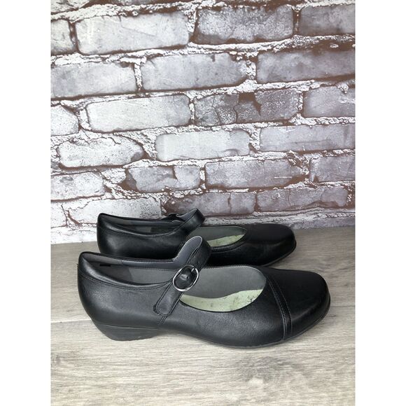 Dansko Fawna Black Milled Nappa Leather Mary Jane Shoes Clog Women's 11M US/42EU - Picture 14 of 16